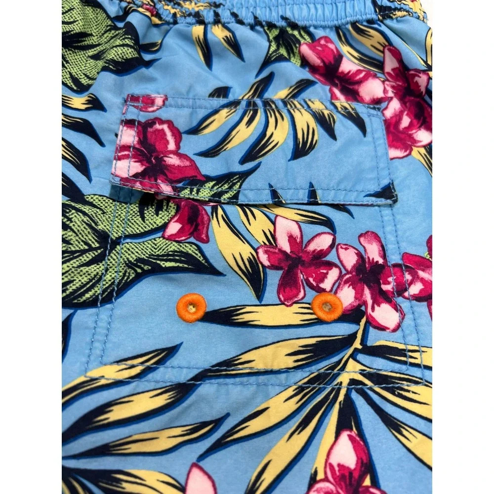 Tommy Bahama Swim Trunk Men XL Blue Floral Tropical Cargo Pocket Board Short F25
